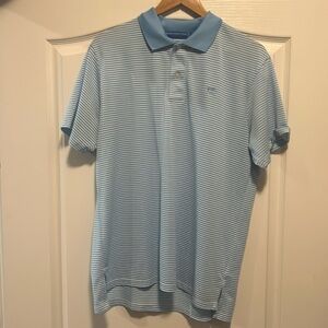 Southern Tide - Polo Striped - Size M - Baby Blue/White